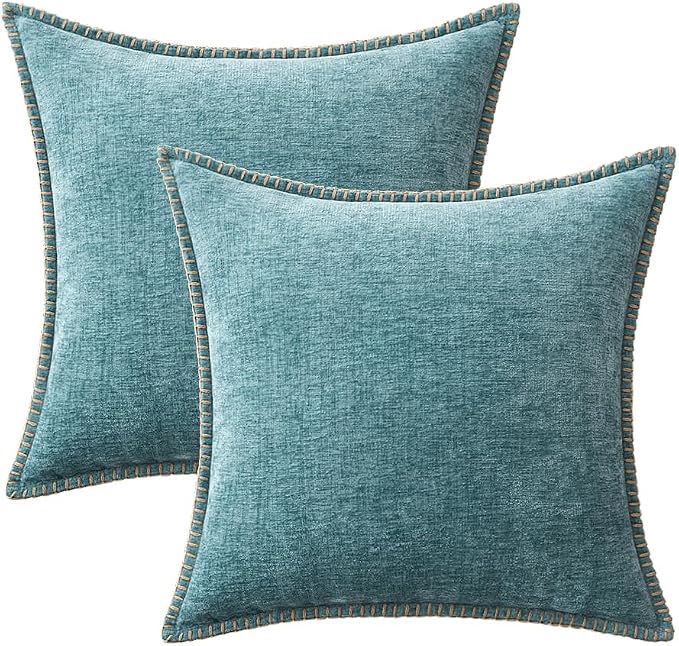 MIULEE Decorative Couch Throw Pillow Covers 20x20 Inch Coastal Aqua Blue | 2 - Image 6