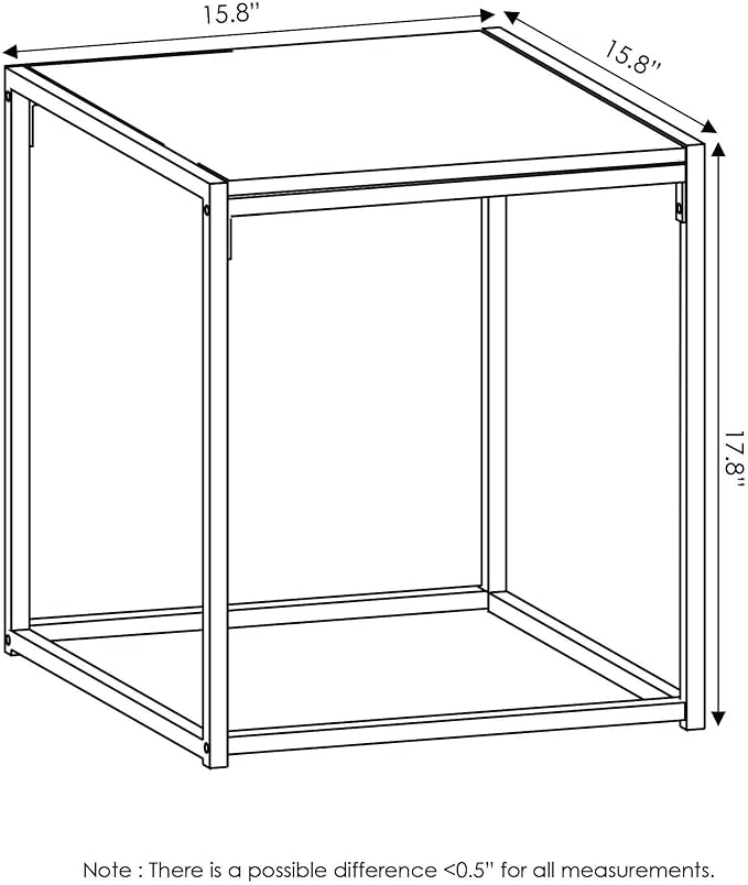 FURINNO Camnus Modern Living End Table, 1 Tier, Metal Frame - Image 3