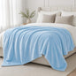 Light Blue Fleece Plush Throw Blanket 90"x90"for Couch Fuzzy Cozy Flannel | by JIAHANNHA