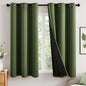 MIULEE Olive Green 100% Blackout Curtains by MIULEE