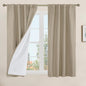 45 Inch Natural 100% Blackout Linen Curtains by LAMIT