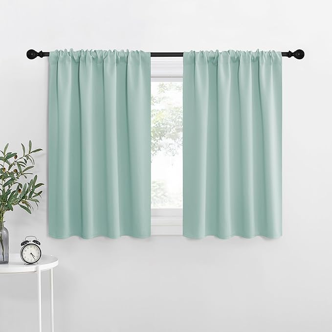 NICETOWN RV Blackout Curtains for Camper Windows, Aqua Blue, Short Blackout by NICETOWN
