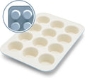 GreenLife 12-Cup Muffin Pan, Healthy Ceramic Nonstick Bakeware, PFOA & PFAS-Free Cupcake Tray, Durable Baking Pan, Versatile Kitchen Essential, Easy Clean Muffin Mold, Nonstick Baking Sheet, Blue Haze