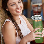 20 oz Skinny Tumblers Bulk 8 Pack, Stainless Steel Insulated Tumbler with Lids and Straws, Slim Double Wall Powder Coated Travel Coffee Mug Reusable Cup for Hot Cold Drinks (Army Green,8 pack)