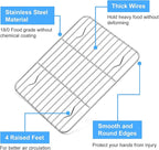 P&P CHEF Cooling Baking Rack Pack of 2, Stainless Steel Cooling Racks for Cooking Baking Roasting Grilling Drying, Dense Wires & Smooth Edge, Easy to clean, Silver, 8.6" x 6.2"