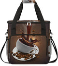 Hot Coffee Print Maker Carring Bag Coffee Travel Carrying Storage Tote Bag Compatible with Keurig K-Mini or K-Mini Plus Portable Single Serve Coffee Brewer Case for K-cup Pods