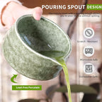 Japanese Ceramic Matcha Bowl - 16oz Speckle Glaze Chawan & Whisk Stand for Perfect Froth, Dishwasher Safe Green