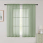 Sheer Sage Green Curtains for Bedroom Living Room 54 Inch Length 2 Panels Set by WelvetBLK