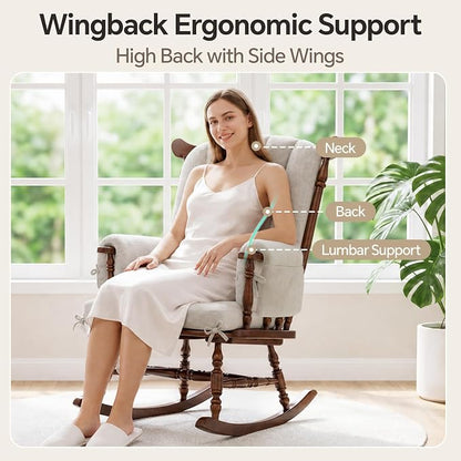 BALAPET Wingback Rocking Chair Cushion Set of 4, Ergonomic High Back Cushion - Image 3