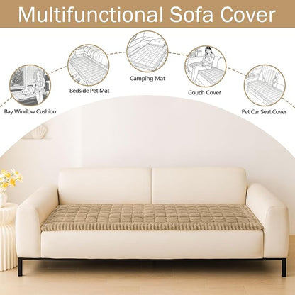 Couch Cover for Dogs, Washable Non Slip Plush Flannel Sofa Protector | Thick - Image 3