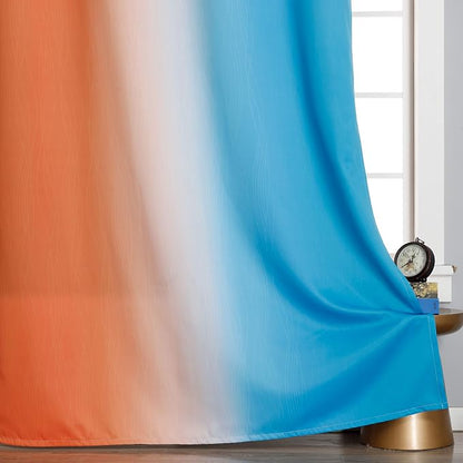Ombre Orange and Blue Blackout Curtains 42Wx84L Inch Long | Gradient Curtains - Image 6