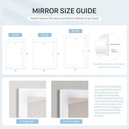 Black Mirror for Bathroom, Rectangle Rustic 30 x 36 inch Vanity Mirror for Wall - Image 8