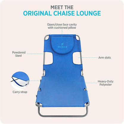 Ostrich the Original Chaise 72 x 22 Inch Lounge Portable Reclining Lounger - Image 7