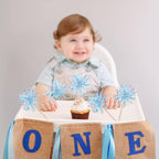 30 PCS Foil Firework Cupcake Toppers Happy Birthday Cupcake Toppers Sparkle Tinsel Flower Drink Stirrers Cocktail Fruit Toothpicks for Valentine's Day Baby Shower Party Cake Decor Supplies Blue