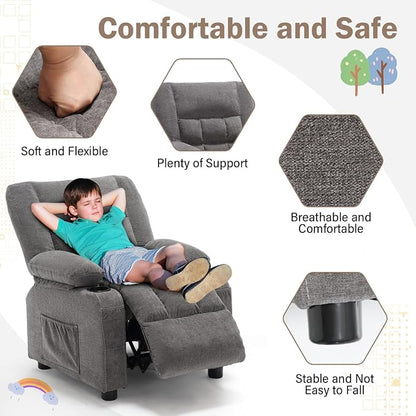 BOSMILLER Kids Recliner Chair， Push Back Toddler Recliner - Image 4