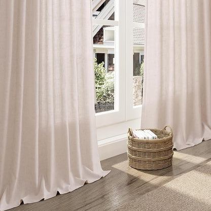Natural White Linen Curtains 90 Inches Long - Image 5