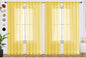 SpaceDresser Yellow Sheer Curtains 4 Panels Rod Pocket Semi-Sheer Curtain 45 by SpaceDresser