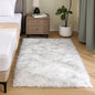 Latepis White and Grey Faux Fur Rug 3x5 Area Washable Fluffy Rugs by Latepis