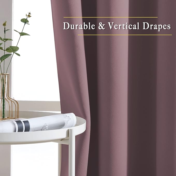 NICETOWN Blackout Dry Rose Curtains - Image 5