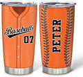 Hyturtle Personalized Baseball Tumbler Baseball Players Design Stainless Steel Double Walled Vacuum Insulated Tumblers 20oz30oz Coffee Travel Mug Cup Christmas Gift For Men Boys Friends Dad Sports Fan