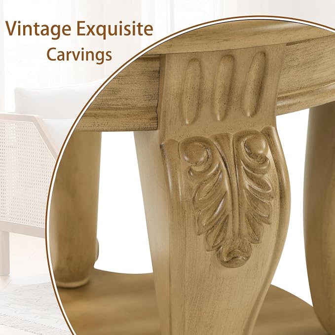 LKTART Round Coffee Table, Victorian Center Table - Image 7