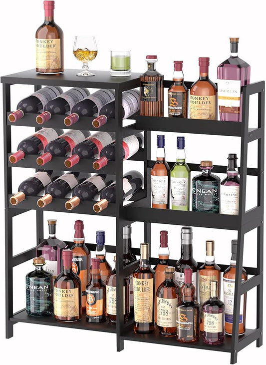 VASMIA Versatile Liquor Stand for Home Bar, Wine Rack Freestanding Floor by VASMIA