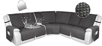 HDCAXKJ 100% Waterproof Reclining Sectional Couch Covers L Shape Recliner Sofa by HDCAXKJ