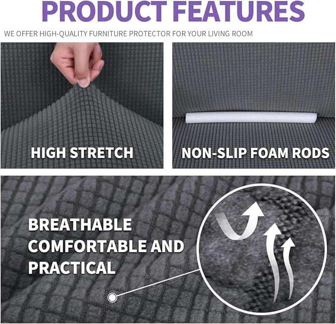ZNSAYOTX Super Stretch Couch Cover Universal Sofa Covers - Image 4