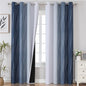 Navy Blue and Greyish White Blackout Curtains by ESTELARTEXTILER