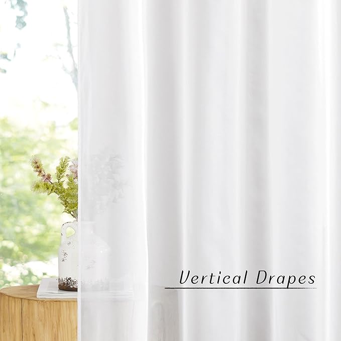 NICETOWN Ivory Sheer 102 inch Curtains - Image 3