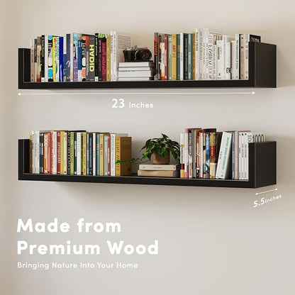 Wall Bookshelf, U Shaped Floating Bookshelf, Hanging Bookshelves - Image 5