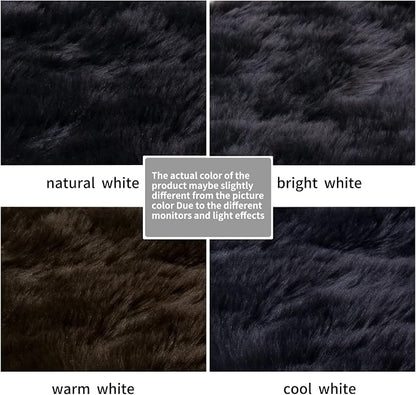SERISSA 4x6 Fluffy Black Faux Fur Area Rug - Image 6