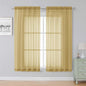 Simplebrand Gold Sheer Curtains, 2 Panels Set by Simplebrand