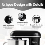 Kitchen in the box Stand Mixer - 6.5 Quart Mixing Bowl with Handle, 900 Watt Heavy Bread Dough Standing Mixers Tilt-head with Dough Hook, Whisk, Flat Beater and Splash Guard (Black)