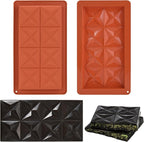 2 Pcs Chocolate Molds Silicone, Deep Chocolate Bar Mold, Non-Stick Food Grade Chocolate Mold for Dubai Chocolate Bar Pistachio, Candy and Chocolate Making - Four-Star Shape