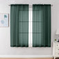 Chyhomenyc Hunter Green Sheer Curtains 54 Inch Long 2 Panels Set, Short Voile by Chyhomenyc