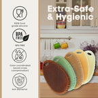 Silicone Sponge Dish Scrubber - Food Grade and Housecleaning - BPA Free Silicone Kitchen Scrubber [5 Pack Ovals Fall]