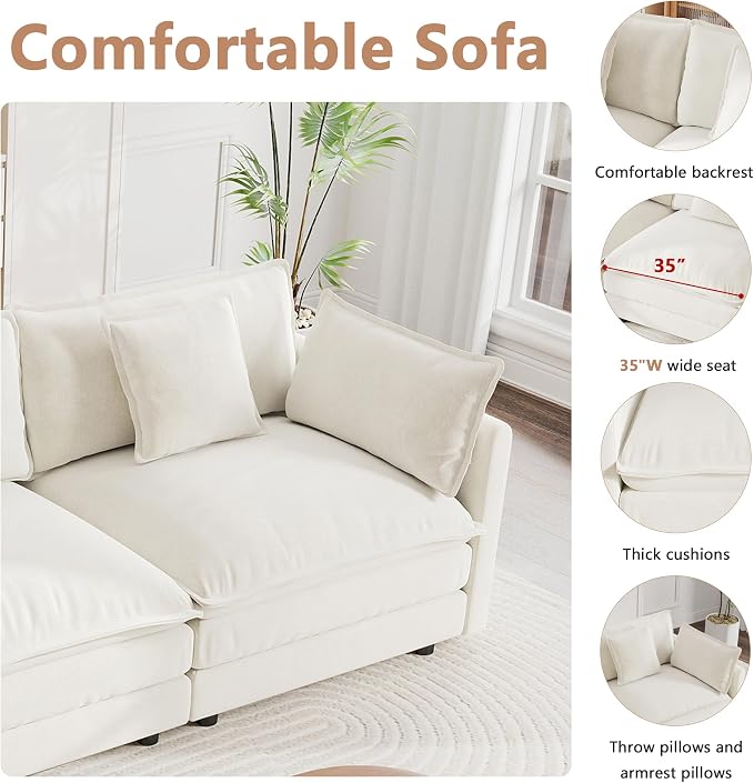 mikibama Modular Sectional Sofa, 76.4 Inch L Shaped Couch Set - Image 4
