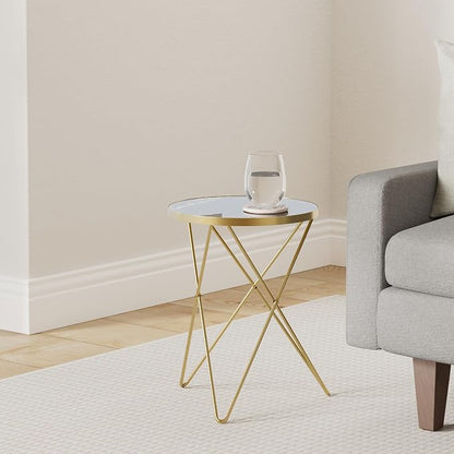 HLR Modern Round Side Table Set of 2, End Table - Image 2