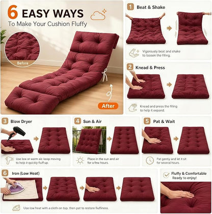 Chaise Lounge Cushion Outdoor, Waterproof Thick Patio Lounge Chair Cushion - Image 7