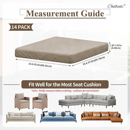 CALBODE 14Pcs Outdoor Stretch Cushion Covers, Waterproof Outdoor Chair Cushion - Image 2