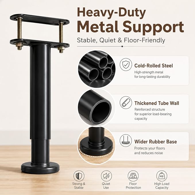 Under Bed Metal Support Legs, Adjustable Height Bed Frame Support Leg, Bed Slat - Image 5