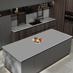 47.3''x23.6''(120cmx60cm) Extra Large Silicone Mat for Kitchen Counter, Heat Resistant Countertop Protector, Non-Slip Waterproof Kitchen Island Mat, Easy to Clean, Light Gray