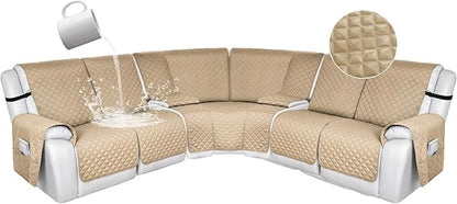 HDCAXKJ 100% Waterproof Reclining Sectional Couch Covers L Shape Recliner Sofa by HDCAXKJ