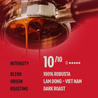 BAZAN COFFEE - Too Strong Robusta Vietnamese Whole Bean Coffee Dark Roast, Single Origin, High Caffeine & Low Acid Coffee, Bold Espresso Beans for Espresso Lovers, Full Bodied Flavor - 12oz bag