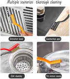 12PCS Brush Cleaning Set,3 Gap Brushes + 6 Metal Crevice Brushes +3 Scrapers–Cleaning Tools for Kitchen, Bathroom, Grill, Sink, Tile Gaps, Corner, Grout, Cup, Teapot, Bottle, Blender (Colorful)