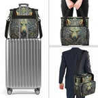 Cool Wolf With Gold Eyes Coffee Maker Carrying Bag, Waterproof Coffee Maker Travel Storage Bag, Portable Coffee Machine Tote Bag Carry on Bag Case with Shoulder Strap for Single Serve Coffee Maker