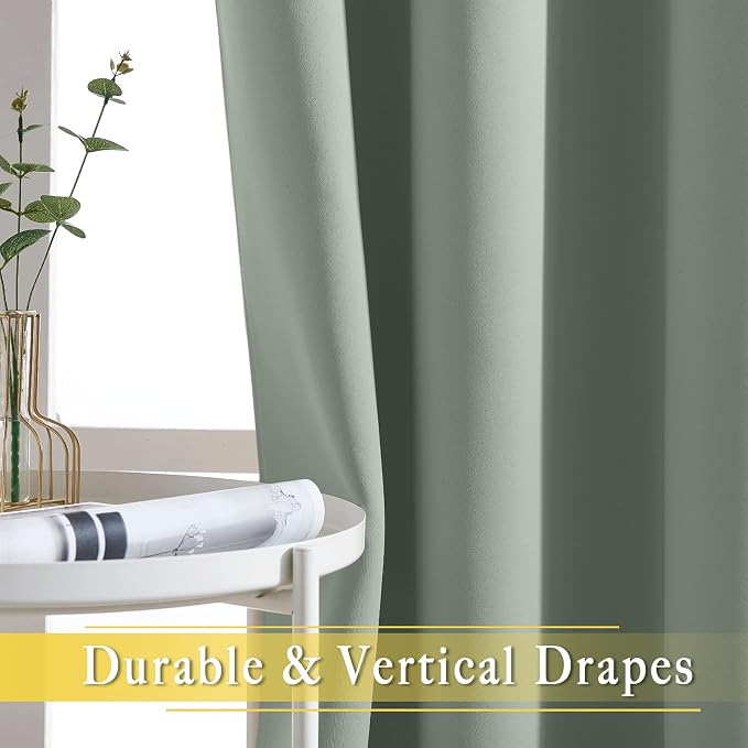NICETOWN Sage Green Sliding Glass Door Curtain, Grommet Thermal Insulated - Image 6