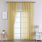 Gold Sheer Curtains 90 Inches Long 2 Panels Set by WelvetBLK