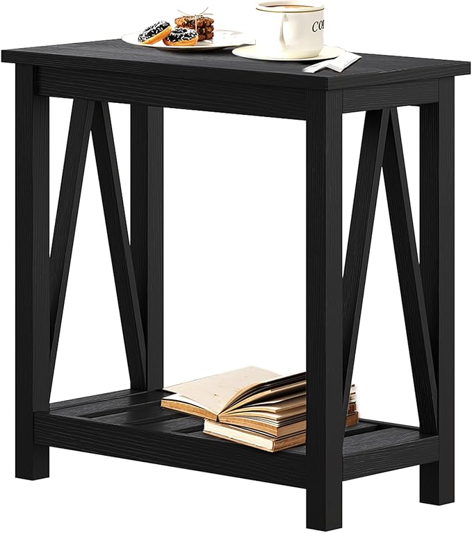ChooChoo Farmhouse End Table, Narrow Side Table, Slim End Table by ChooChoo